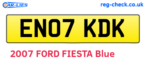 EN07KDK are the vehicle registration plates.