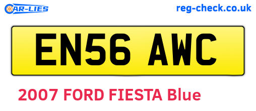 EN56AWC are the vehicle registration plates.