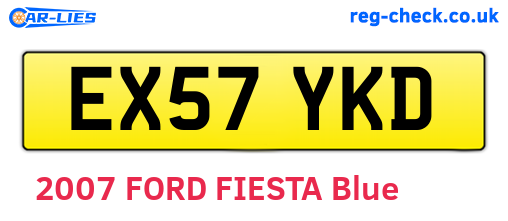 EX57YKD are the vehicle registration plates.