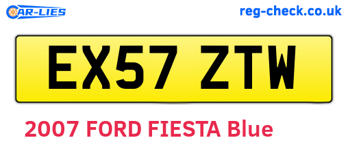 EX57ZTW are the vehicle registration plates.