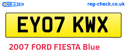 EY07KWX are the vehicle registration plates.