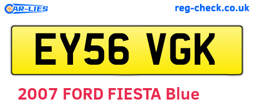 EY56VGK are the vehicle registration plates.