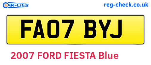 FA07BYJ are the vehicle registration plates.