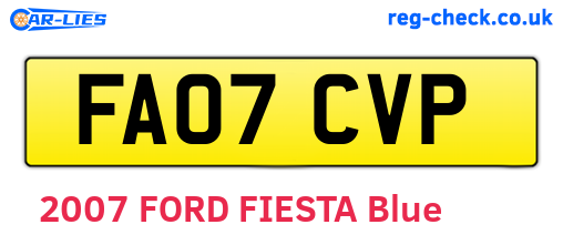 FA07CVP are the vehicle registration plates.