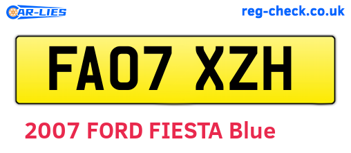 FA07XZH are the vehicle registration plates.