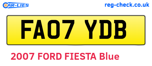 FA07YDB are the vehicle registration plates.