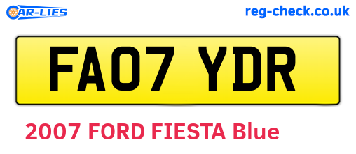 FA07YDR are the vehicle registration plates.