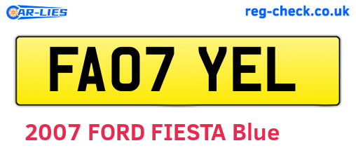 FA07YEL are the vehicle registration plates.