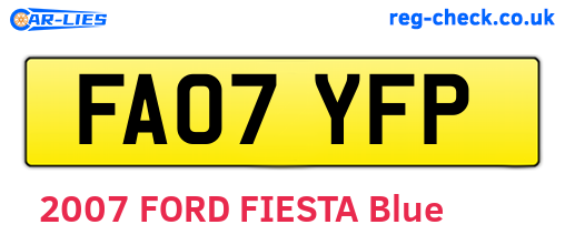 FA07YFP are the vehicle registration plates.