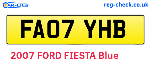 FA07YHB are the vehicle registration plates.
