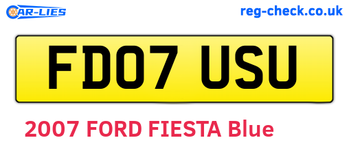 FD07USU are the vehicle registration plates.