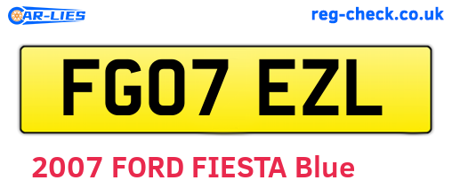 FG07EZL are the vehicle registration plates.
