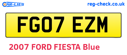 FG07EZM are the vehicle registration plates.