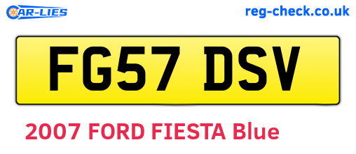 FG57DSV are the vehicle registration plates.