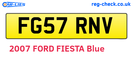 FG57RNV are the vehicle registration plates.