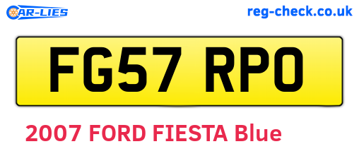 FG57RPO are the vehicle registration plates.