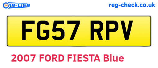 FG57RPV are the vehicle registration plates.