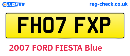 FH07FXP are the vehicle registration plates.