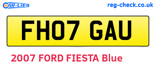 FH07GAU are the vehicle registration plates.