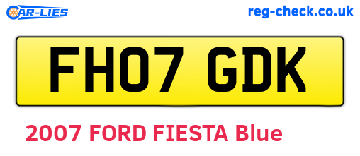 FH07GDK are the vehicle registration plates.