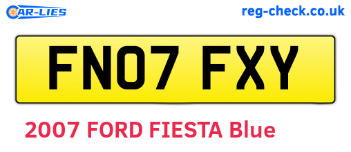 FN07FXY are the vehicle registration plates.