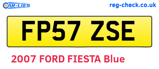 FP57ZSE are the vehicle registration plates.