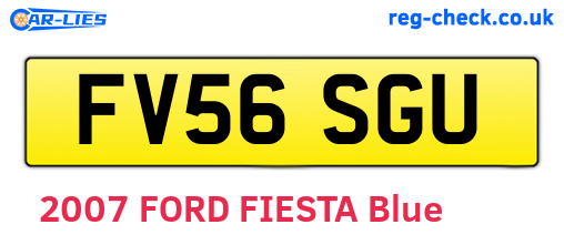 FV56SGU are the vehicle registration plates.