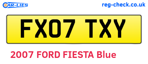 FX07TXY are the vehicle registration plates.