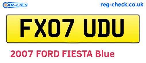 FX07UDU are the vehicle registration plates.