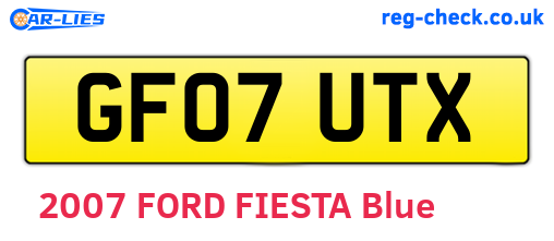GF07UTX are the vehicle registration plates.