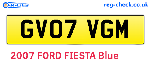GV07VGM are the vehicle registration plates.