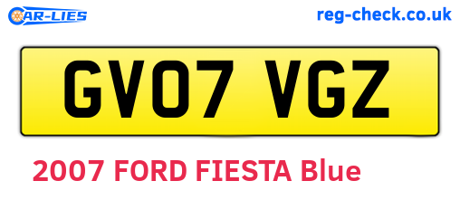 GV07VGZ are the vehicle registration plates.