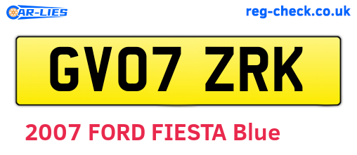 GV07ZRK are the vehicle registration plates.
