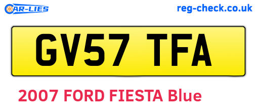 GV57TFA are the vehicle registration plates.