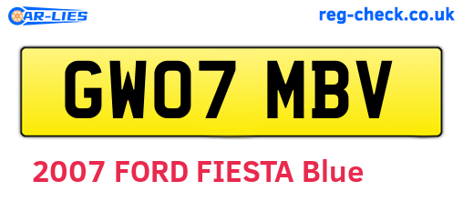 GW07MBV are the vehicle registration plates.