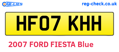 HF07KHH are the vehicle registration plates.