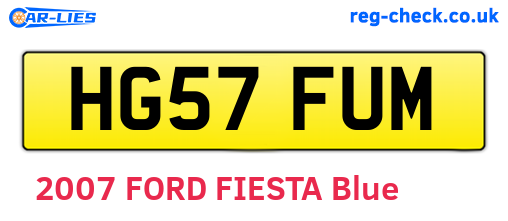 HG57FUM are the vehicle registration plates.