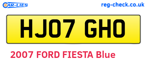 HJ07GHO are the vehicle registration plates.