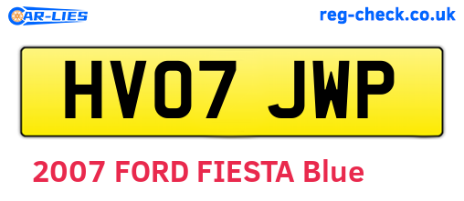 HV07JWP are the vehicle registration plates.