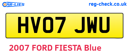 HV07JWU are the vehicle registration plates.