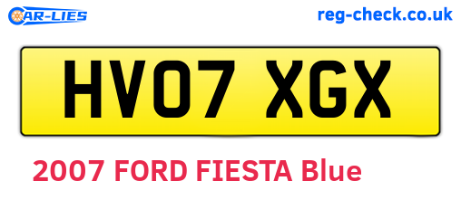 HV07XGX are the vehicle registration plates.