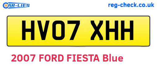 HV07XHH are the vehicle registration plates.