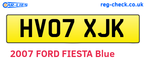 HV07XJK are the vehicle registration plates.