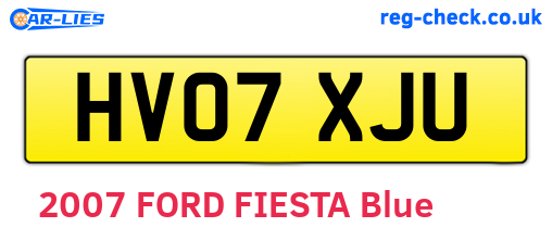 HV07XJU are the vehicle registration plates.
