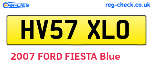 HV57XLO are the vehicle registration plates.