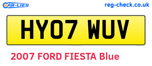 HY07WUV are the vehicle registration plates.