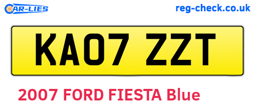 KA07ZZT are the vehicle registration plates.