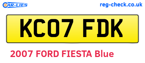 KC07FDK are the vehicle registration plates.