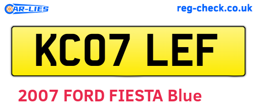 KC07LEF are the vehicle registration plates.