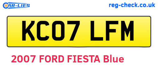 KC07LFM are the vehicle registration plates.